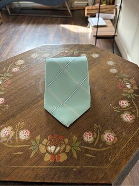 Burberry Light Mint Green Stripe Tie